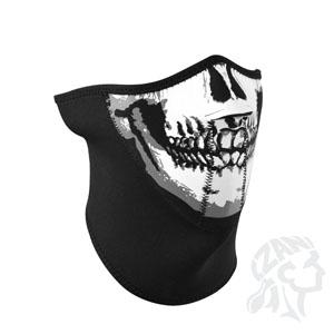 NEOPRENE BLACK 3-PANEL HALF MASK SKULL