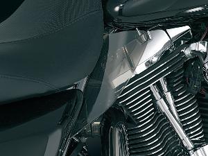 AIRMASTER REFLECTIVE SMOKE SADDLE SHIELDS FOR HARLEY 97-07 ELECTRA GLIDES/ ROAD GLIDES/ STREET GLIDES/ ROAD KINGS (PAIR)