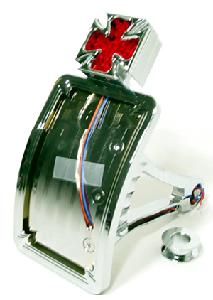 MALTESE CROSS SIDE-MOUNT LICENSE PLATE BRACKET & BRAKE LIGHT