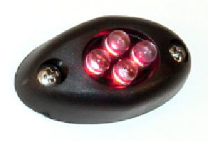4 L.E.D. MINI STAR OMNI LIGHT / BLACK CASE/ RED