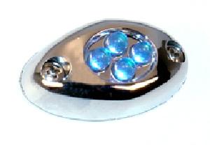 4 L.E.D. MINI STAR OMNI LIGHT / CHROME CASE/ BLUE