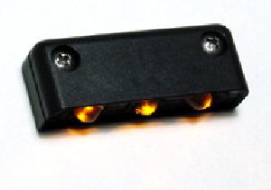 3 L.E.D. MINI STAR OMNI 90º LIGHT/ BLACK CASE/ AMBER