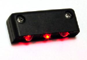 3 L.E.D. MINI STAR OMNI 90º LIGHT/ BLACK CASE/ RED