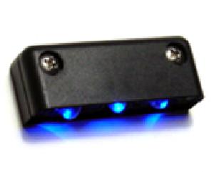 3 L.E.D. MINI STAR OMNI 90º LIGHT/ BLACK CASE/ BLUE