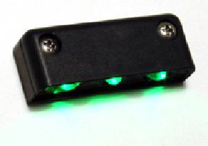 3 L.E.D. MINI STAR OMNI 90º LIGHT/ BLACK CASE/ GREEN