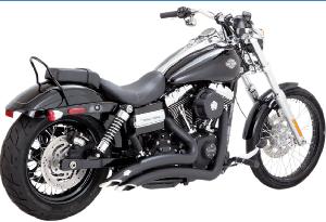 BIG RADIUS 2 INTO 2 EXHAUST FOR DYNA MODELS (CHROME OR BLACK)