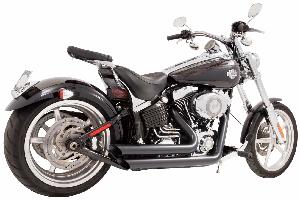 AMENDMENT SIDE SLASH EXHAUST SYSTEM FOR SOFTAIL MODELS 86-17 ((CHROME OR BLACK))