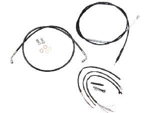 COMPLETE APE HANGER CABLE KIT FOR SOFTAIL NO ABS - INCLUDES ELECTRICAL ((SELECT FINISH))