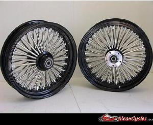 FAT SPOKES SET OF WHEELS FOR INDIAN SCOUT (Chrome or black)