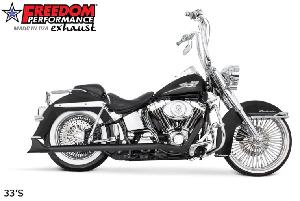 TRUE DUAL BLACK SYSTEM FOR HARLEY 86-06 / 07-2017 SOFTAIL MODELS