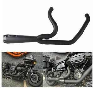 2-into-1 Full Complete Exhaust System Stainless Steel Muffler For Harley Softail Low Rider S ST EI Diablo Street Bob Standard 2018-2024