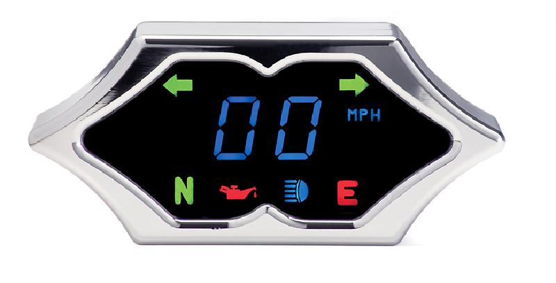 MeanCycles | SPIKE SPEEDOMETER WITH INDICATORS (CHROME) - Part No: MCL-5200